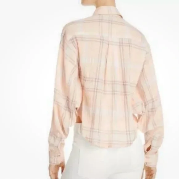 FREE PEOPLE PLAID BUTTON DOW TOP - Picture 4 of 6